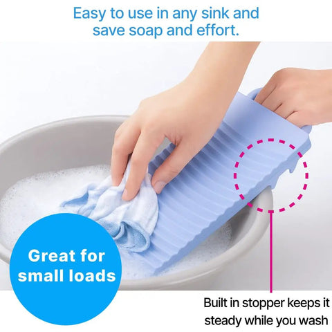 Heavy Duty Japanese Plastic Washboard For Laundry Scrubbing Portable Hand Wash Board Hella Tough For Socks Underwear Baby Gear Durable Textured Surface Removes Dirt Fast Perfect For Travel And Camping Adventures, used in sink for small loads.
