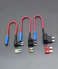 Upgrade Your Gear With This Super Cool Fuse Tap Adapter That Turns One Spot Into Two For Adding Extra Electronics Like Phone Cradles Or Alarms Without Any Messy Splicing Wires Needed For Micro Mini And Standard Blade Fuses Up To 10 Amps Perfect For black automotive fuse tap adapters with red wires and blade fuse sizes