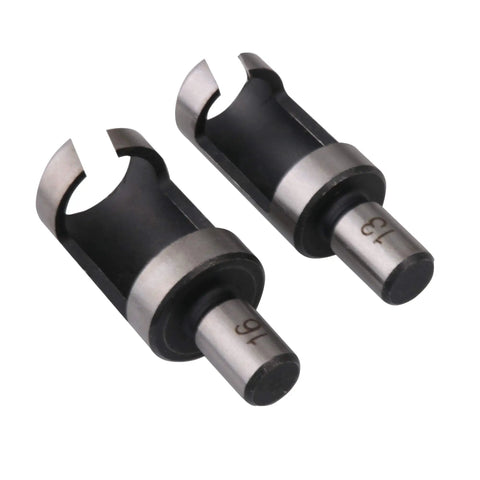 Rock Solid Wood Plug Hole Cutter Drill Bit Set For No Sweat Gap Repairs built heavy duty steel wood plug cutters in 1/4 and 5/16 inch sizes.
