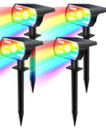 Outdoor Lit Solar Lights Waterproof 4 Pack Ultra Bright LED Landscape Uplights With 46 LEDs 3 Lighting Modes