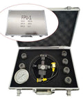 All In One Pro Grade Hydraulic Ni-tro-gen Accumulator Charge Kit With Fill Kit And Pressure Test System in open case with tools visible