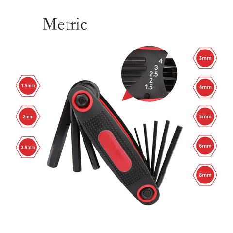 Your Go To Folding Hex Key Set 25 Piece Wrench Kit In A 3 Pack With SAE Metric And Star L Keys Rubber Case Durable CR V Steel