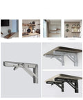 Two Pack Beefy Triangle Folding Angle Brackets Heavy Duty Shelf Supports for Wall Mounted Shelves and Work Tables Black 10 Inch