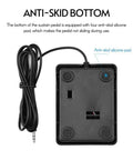 Bottom view of Rock Solid Sustain Pedal With 3.5mm And 6.35mm Interface, highlighting non-slip base with silicone pads.