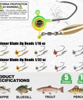 Crappie Fishing Kit With Baby Shad Soft Plastics And Spinner Jig Heads 40 Piece Crappie Panfish Lure Set Includes 30 Two Inch Shads In Six Colors And 10 Oversized Eye Jig Heads In One Sixteenth Ounce And One Thirty Second Ounce For Freshwater Angling, featuring various colors and jig head sizes.