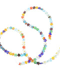 Pentagram Glass Spacer Beads And Bracelet Making Kit With Earring Crafting Tools featuring colorful star-shaped beads on strings.