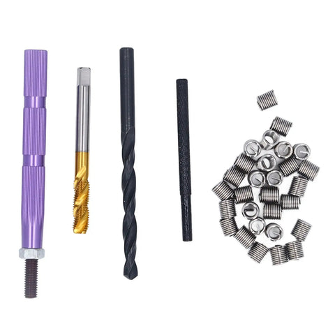 Horett Metric Thread Repair Kit M6 x 1.0 Tool Set For Stripped Holes Durable 304 Stainless Steel Insert Kit Fixing Auto And Machine Parts, taps drill insert