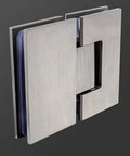 Heavy Duty Two Pack 180 Degree Glass Door Hinges Rock Solid 304 Stainless Steel Pivot for frameless showers and cabinets.