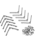 Concealed Hinge Set 10 Pack L Shaped Zinc Alloy Furniture Hinges and screws for Wooden Boxes Jewelry Cases and Cabinets