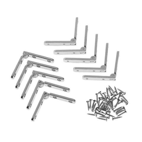 Concealed Hinge Set 10 Pack L Shaped Zinc Alloy Furniture Hinges and screws for Wooden Boxes Jewelry Cases and Cabinets