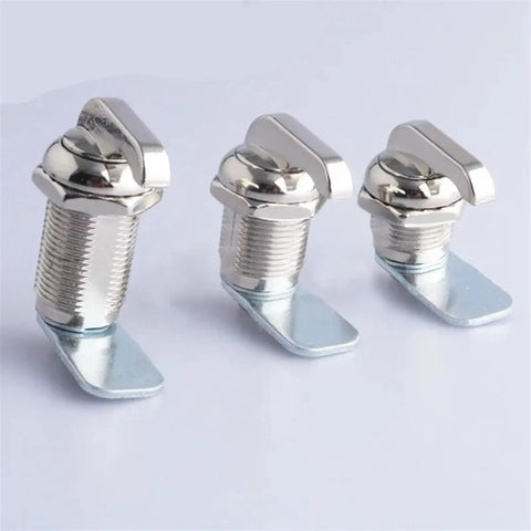 Keyless Cam Lock For Cabinets And Cupboards, Locking Hardware, three silver cam locks, side view, 30mm DIY MMS469 1 Piece