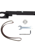 Heavy Duty Angle Grinder To Belt Sander Adapter Conversion Kit For 100Mm 125Mm Grinders includes main shaft, drive plate, and wrench set.