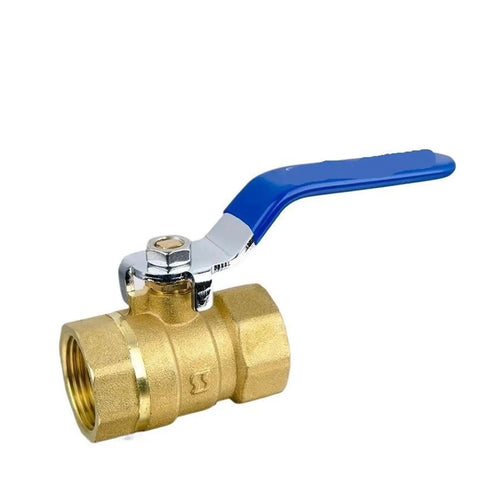Rock Solid Brass Ball Valve With Smooth Turn BSP Thread Pipe Fitting engineered for zero drip fluid control, standard size with blue handle.
