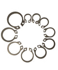 Durable 304 Stainless Steel External Circlip Kit With 100 Pcs Assortment Of 8 To 18mm Shaft C Type Snap Rings