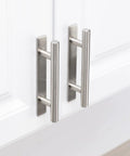 5 Inch Brushed Nickel Adhesive Cabinet Handles Set Of 4 All Metal Self Stick Drawer Pulls No Drilling With 3M Adhesive installation