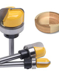 Dish Carving Router Bit Set With Ball Bearing Three Piece One Quarter Inch Shank Bowl And Tray Template Bits For DIY Woodworking
