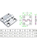 Self Closing Reversible Door Hinge Set 2 Pack Stainless Steel Butt Hinges With Four Holes Mirror Polish Finish Heavy Duty Hardware 50x50mm with diagram