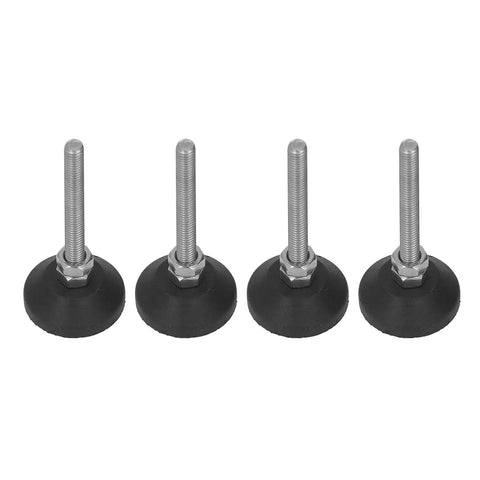 Set of 4 Heavy Duty Adjustable Leveling Mounts with 50mm Rise M6 Thread Rubber Base Glide Pads for stability on uneven floors