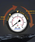 Waterproof Pool Pressure Gauge 60 PSI Back Mount One Fourth Inch NPT Replacement With Large Two Inch Dial Durable Protective Case Easy Bezel Twist For Quick Readouts On Pool Filter Systems, 2-inch dial
