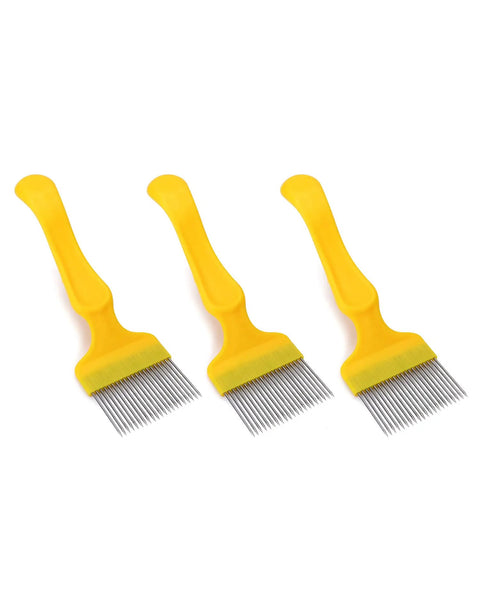 Stainless Steel Beekeeping Uncapping Fork Set 3 Pack With 21 Tooth Tines Heavy Duty Hive Opening Tool For Honey Harvest