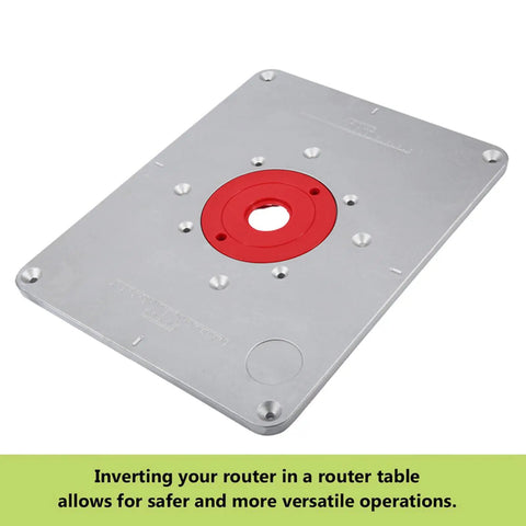 Beast Mode Router Table Insert Plate Built From Heavy Duty Aluminum Alloy Panel with precision center hole for accurate routing.