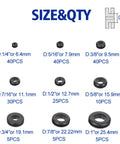 200 Piece Hollow Rubber Grommet Assortment Kit For Firewall Cable Holes 1/4 Inch To 1 Inch Grommets With 40 Pieces Each Size diagram