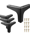 4 Inch Triangle Metal Furniture Legs Set Of 4 For Cabinets And Dressers Heavy Duty Replacement Feet With Matte Black Finish screws included