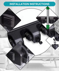 Installation details of Heavy Duty Broom Holder Wall Mount Organizer 2 Pack With 5 Adjustable Slots And 6 Foldable Hooks