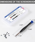 Heavy Duty Replacement Screws Tailored For Ridge Wallets Featuring Hex And T5 Torx Drivers 22 Piece Matte Black stainless steel kit with screwdriver dimensions.