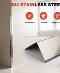 Beater Proof 304 Stainless Steel Wall Corner Guard 2X2X48 Inch Pack Of 10 Heavy Duty Metal Corner Protector With 90 Degree Angle installed in a bathroom.