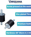 Heavy Duty M8 Anti Vibration Rubber Isolator Mounts 30x30mm 4 Pack Cylindrical Vibration Dampers with zinc-plated thread