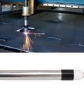 Heavy Duty Plasma Cutting Torch Head With Straight Handle, 10-80A Range, CNC machine cutting metal sheet cleanly.