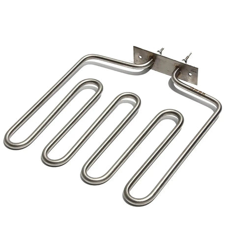 Top Shelf Heavy Duty Electric Sauna Heating Element With Flange Mount 230 Volt 2000 Watt 304 Stainless Steel 4U Bent Tube 215X230MM installed in a secure position.