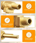Four Piece Gas Burner Valve Fits JTRH-2FHT JTRH-36B JTRH-36B-36C JTRH-36GT Plus JB JMSS-05-T-60 and Other JTRH JMSS Series Replacements 4418500200 Horizontal Split Valve 1/8 Inch MPT to 3/8-27 brass valve