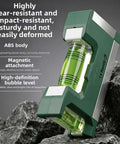 Compact Magnetic Bubble Level 83mm Accuracy for spirit Level for Woodworking Plumbing Metal Surfaces Silver on rocky surface.