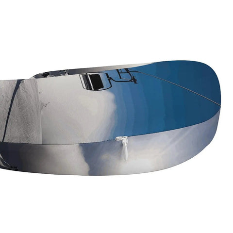 Sunshine U Shape Travel Pillow For Long Haul Flights And Office Naps with scenic mountain print and zipper detail