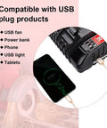 N18 Four Port Fast Charger For Milwaukee M18 18V Li Ion Batteries charging phone via USB