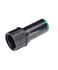 Compression Swivel Adapter With Washer Connects One Half Inch Drip Tubing To Three Quarter Inch MPT Pipe Easy Hose Bib FHT Connection Built In Swivel To Prevent Kinks Durable Black Finish For Garden Irrigation Systems black swivel adapter with threaded end
