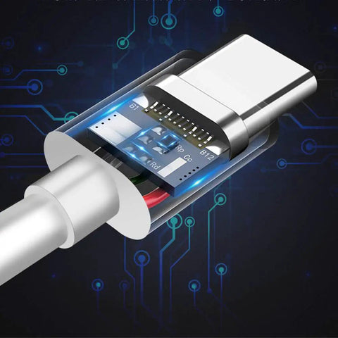 Detailed view of USB-C connector for Two Pack USB C Headphones With Microphone And Volume Control, Wired Type C Earbuds