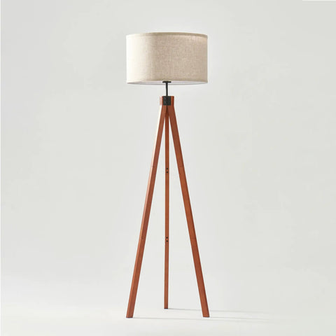 Eden Tripod Floor Lamp Dimmable LED With Solid Wood Legs, Tall Tree Style Standing Lamp For Bedroom Reading