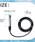 Submersible Water Level Transmitter Sensor For Liquid Monitoring With 4 To 20 mA Output IP68 Waterproof Probe Built Tough Anti Blocking Design Detachable Probe Rugged High Stability Digital Conditioning For Industrial Use, 28mm probe, 5m cable