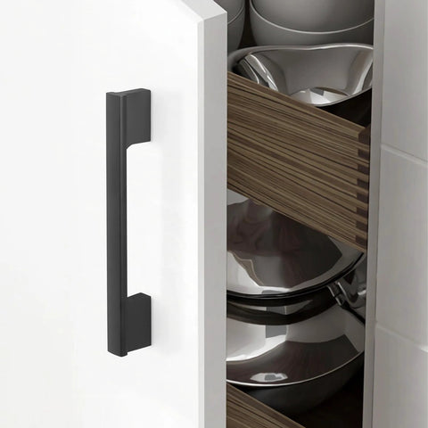 Matte Black Cabinet Pulls 5 Inch Center To Center Aluminum Drawer Handles on kitchen cabinet door