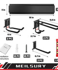 48 Inch Garage Tool Organization Wall Mount Rack with 3 rails, 7 hooks, torpedo level, screws, and instructions included