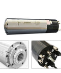 Badass 4.5KW Water Cooled Automatic Tool Change Spindle For CNC Router With BT30 Taper And 110MM Mount Plate 380V showing details of spindle and connectors.