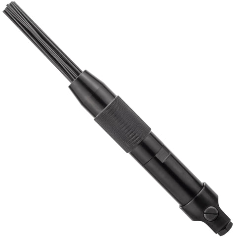 Compact Air Needle Scaler For Quick Slag Rust Paint And Dirt Removal With 12 Hardened 3mm Steel Needles On White Background