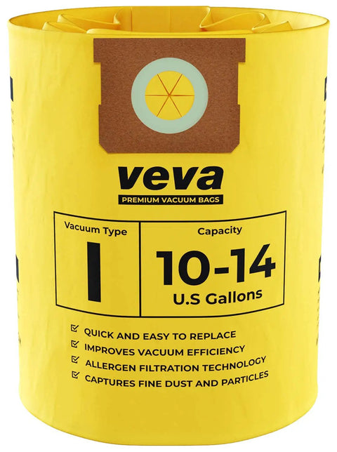 15 Pack 10 To 14 Gallon Vacuum Filter Bags For Wet Dry Vacuum Type F 90662 Premium Replacement Bags packaging