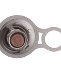 Premium Engine Coolant Thermostat With Gasket Seal Kit For Mini Cooper 2002 To 2008 R50 R52 R53, top view showing copper element and gasket.