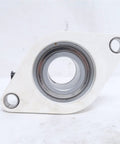 Front view of Housed Ball Bearing With Contact Shroud Seal And Wide Inner Ring Set Screw Lock Shaft Guard Tech For Exact Fitment And Durable Trouble Free Performance Replacement Part For AAM AG Equipment on white background