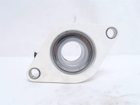 Front view of Housed Ball Bearing With Contact Shroud Seal And Wide Inner Ring Set Screw Lock Shaft Guard Tech For Exact Fitment And Durable Trouble Free Performance Replacement Part For AAM AG Equipment on white background