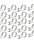 Multiple Two And Three Eighths Inch Tension Bands for Chain Link Fence in galvanized steel, for attaching rails to posts.
